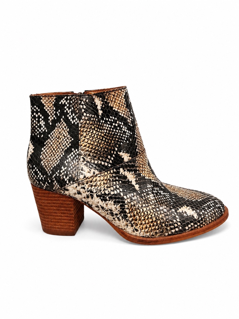 Madewell Snake Print Leather Ankle Boots Women’s Size 6
